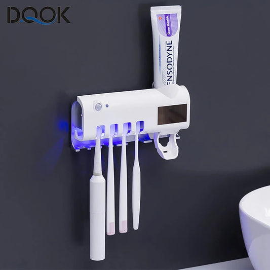 Solar Powered Bathroom Toothbrush Organizer