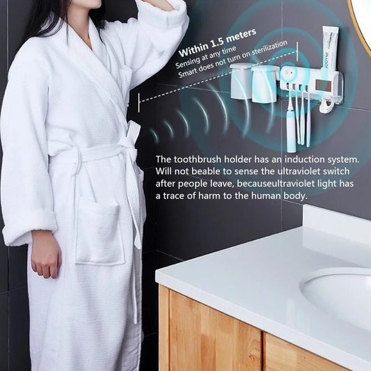 Solar Powered Bathroom Toothbrush Organizer
